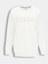 Women's Embroidered Logo Sweatshirt White - FENDI - BALAAN 2