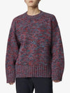 Crew Neck Knit Wool Knit Top Dark Red - JIL SANDER - BALAAN 2