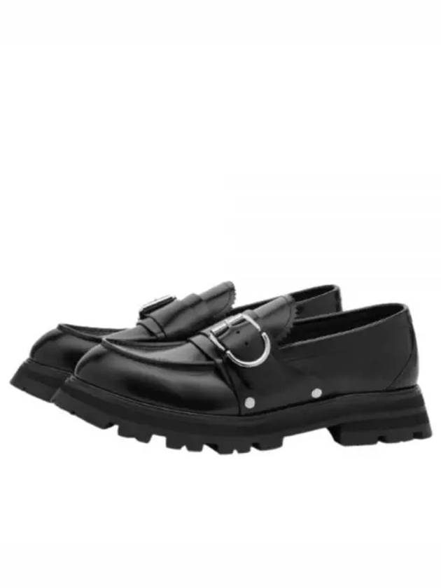 Buckle Leather Loafers Black - ALEXANDER MCQUEEN - BALAAN 2