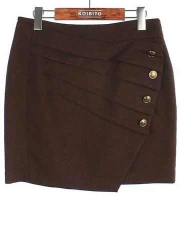 SJSJ Brown color wool blend skirt - SYSTEM - BALAAN 1