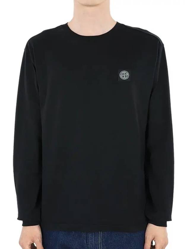 Cotton Jersey Long Sleeve T Shirt Black - STONE ISLAND - BALAAN 3