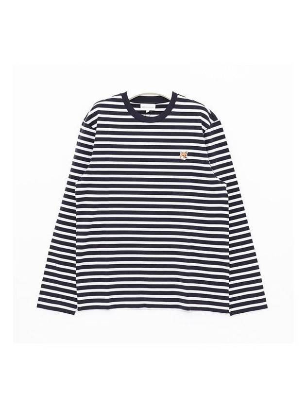 Fox Head Patch Regular Marin Long Sleeve T Shirt Navy Stripes - MAISON KITSUNE - BALAAN 2