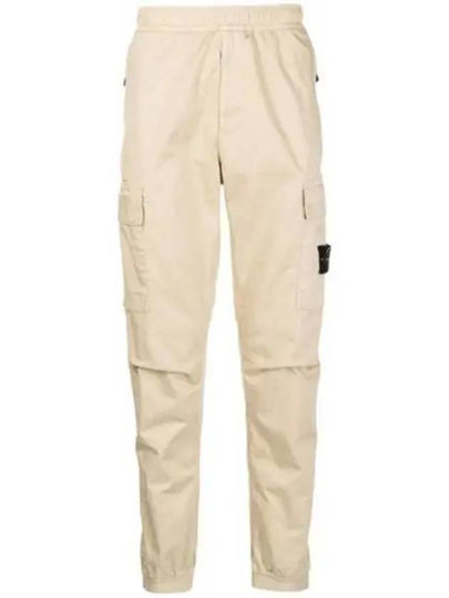 Stretch Cotton Wool Satin Cargo Pants Beige - STONE ISLAND - BALAAN 2