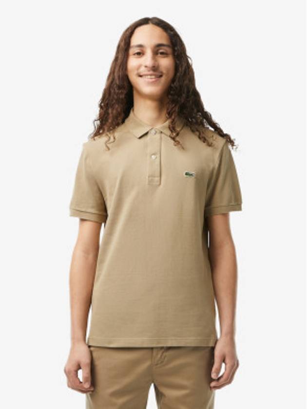 Slim Fit Short Sleeve Polo Shirt Beige - LACOSTE - BALAAN 3