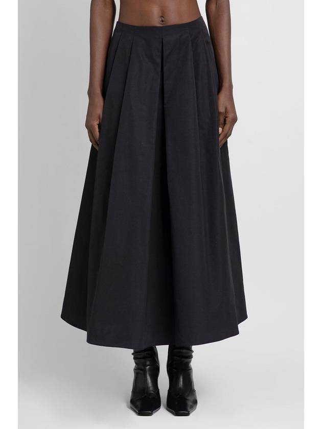 Renoir Cotton Pleated Skirt Black - S MAX MARA - BALAAN 1