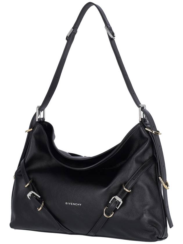 Voyou Medium Leather Shoulder Bag Black - GIVENCHY - BALAAN 3