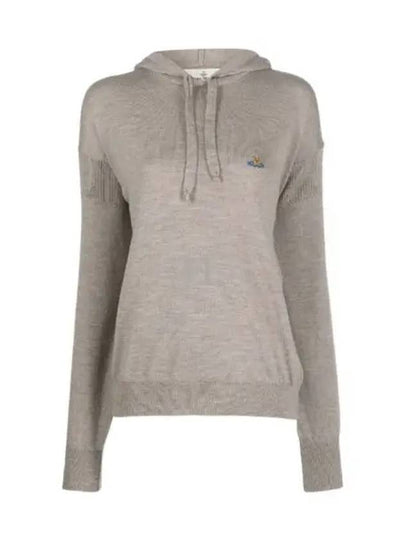 Embroidered Logo Virgin Wool Hoodie Grey - VIVIENNE WESTWOOD - BALAAN 2