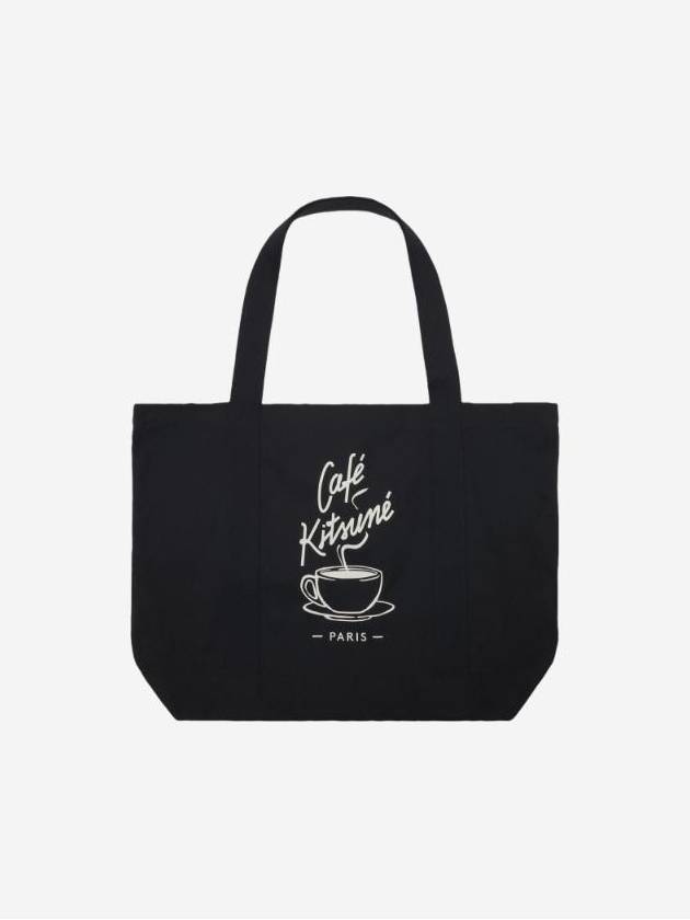 Cafe Kitsune Coffee Cup Tote Bag Black - MAISON KITSUNE - BALAAN 1