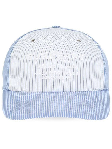 Logo Embroidered Striped Ball Cap Blue - BURBERRY - BALAAN 1