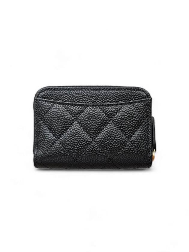 Classic caviar black zipper card wallet gold AP0216 - CHANEL - BALAAN 2