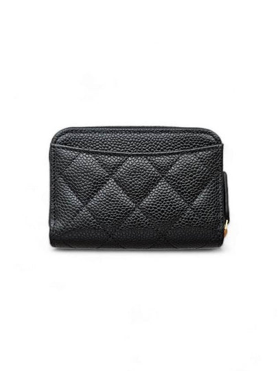 Classic caviar black zipper card wallet gold AP0216 - CHANEL - BALAAN 2