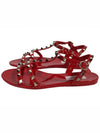 Rockstud Strap Sandals Red - VALENTINO - BALAAN 3