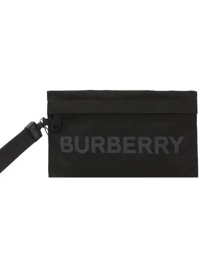 Logo Print Nylon Clutch Bag Black - BURBERRY - BALAAN 2