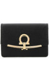 Gancini Calfskin Card Wallet Black - SALVATORE FERRAGAMO - BALAAN 1