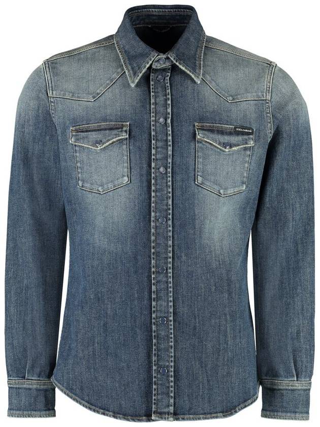 Long Sleeve Shirt G5JC8DG8GW9 S9001 Denim - DOLCE&GABBANA - BALAAN 2