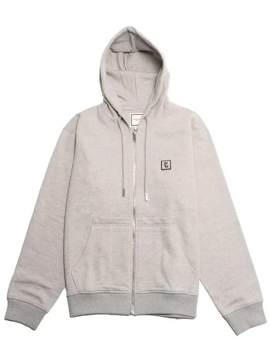 Back logo cropped hooded zip up gray jacket women s M233TS47713G - WOOYOUNGMI - BALAAN 2