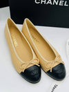 Classic ballerina flat shoes black beige two tone G02819 - CHANEL - BALAAN 3