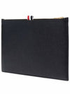 RWB Tab Leather Document Medium Clutch Bag Black - THOM BROWNE - BALAAN 5