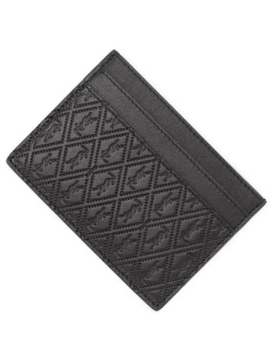 Monogram Pineapple Print Card Wallet Black - SAINT LAURENT - BALAAN 2