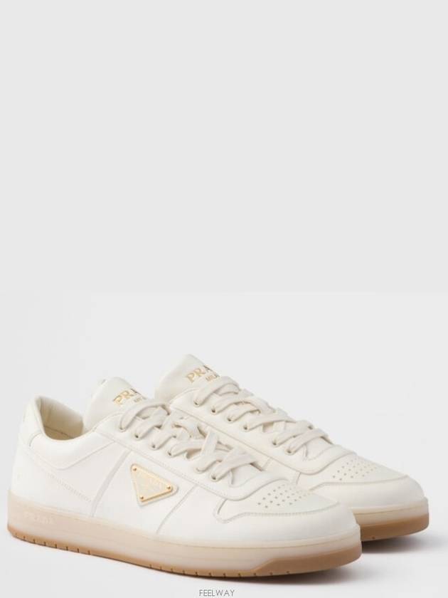 Downtown Nappa Leather Low Top Sneakers Ivory - PRADA - BALAAN 3