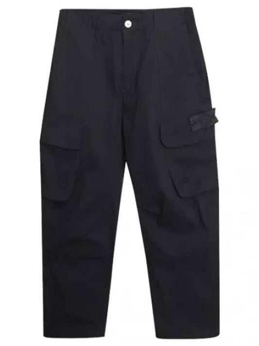 Black Badge Stretch Cotton Nylon Gabardine Cargo Pants Men s - STONE ISLAND - BALAAN 1