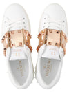 Rockstud Untitled Calfskin Low Top Sneakers White Rose Gold - VALENTINO - BALAAN 3