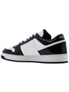 Men's Downtown Triangle Logo Leather Low Top Sneakers White Black - PRADA - BALAAN 4