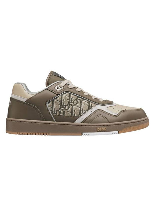 B27 Smooth Calfskin Low Top Sneakers Khaki Beige - DIOR - BALAAN 1