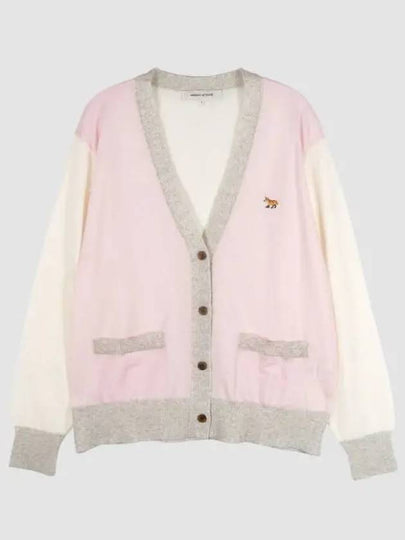 Baby Fox Patch Color Block Cardigan Pale Pink - MAISON KITSUNE - BALAAN 2