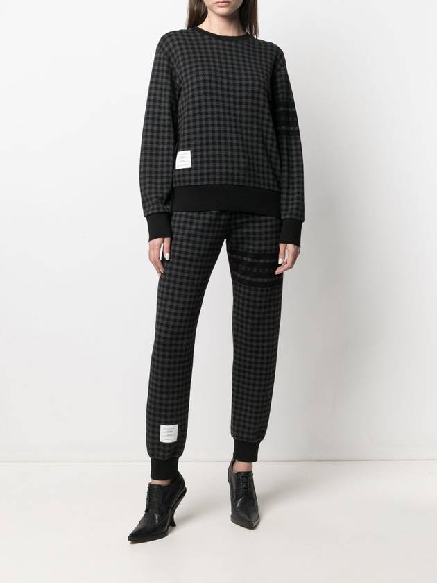 Cotton Gunclub Check Jacquard Engineered 4 Bar Sweat Track Pants Black - THOM BROWNE - BALAAN 4