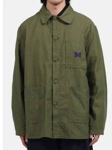 D N Coverall Back Sateen Olive PU238 Jacket Satin - NEEDLES - BALAAN 1