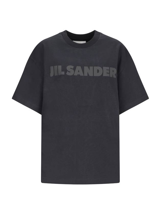 Logo Print Short Sleeve T-Shirt Black - JIL SANDER - BALAAN 2