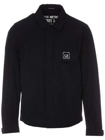 Metropolis Logo Shirt Jacket Navy - CP COMPANY - BALAAN 1