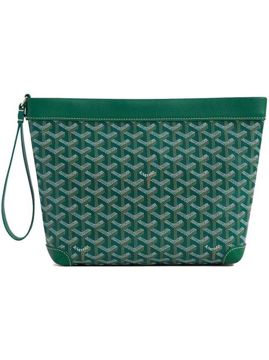 Conti Leather Pouch Clutch Bag Green - GOYARD - BALAAN 1