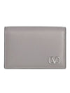 V Logo Card Wallet Grey - VALENTINO - BALAAN 1