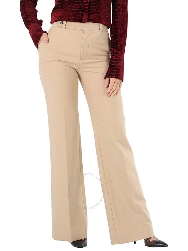 Wool Canvas Flare Slacks Beige - CHLOE - BALAAN 2