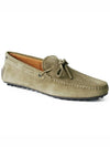 Men's City Gommino Suede Driving Shoes Beige - TOD'S - BALAAN 4