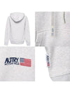 Embroidered Iconic Logo Cotton Hoodie Grey - AUTRY - BALAAN 9