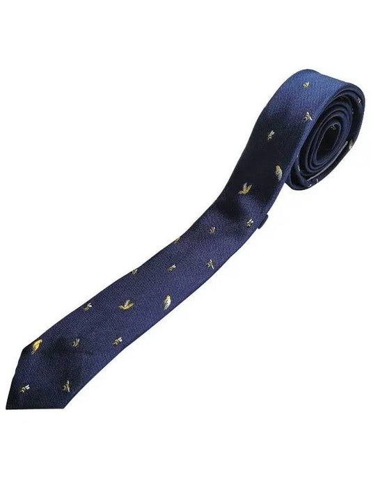 All Over Birds Bee Icon Classic Tie Navy - THOM BROWNE - BALAAN 2