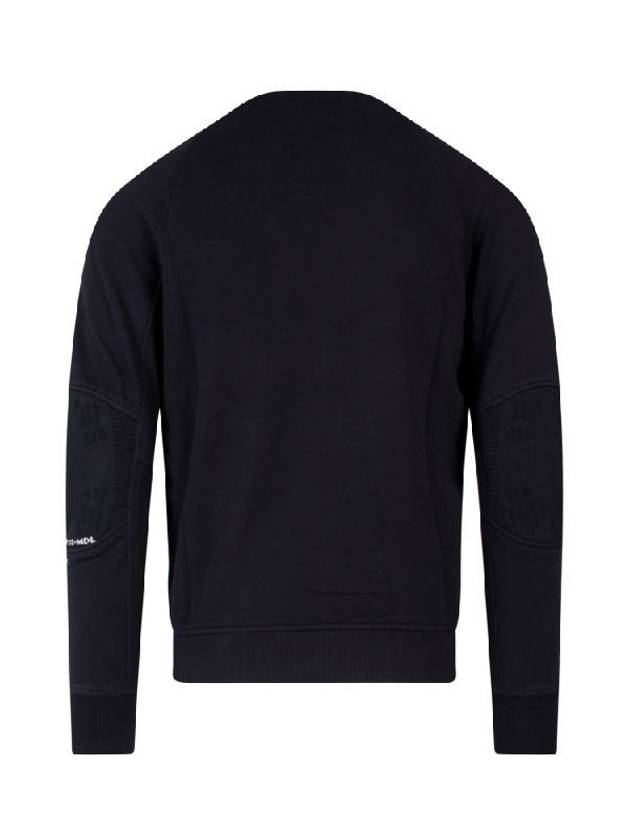 Men's Logo Patch Crew Neck Sweatshirt Black - CP COMPANY - BALAAN.