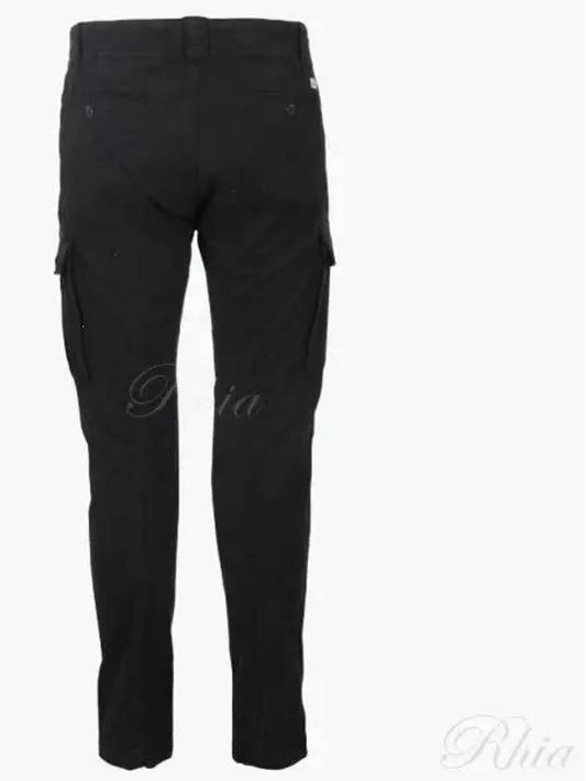 Stretch Satin Cargo Straight Pants Black - CP COMPANY - BALAAN 2