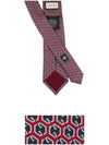 Men's GG Logo Pattern Slim Silk Tie Red - GUCCI - BALAAN.