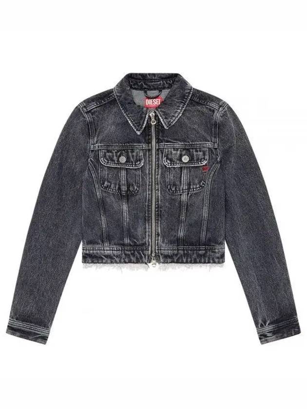 Slim Me Cropped Denim Jacket Black - DIESEL - BALAAN 2