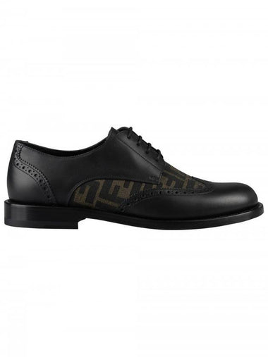 Leather Lace Up Derby Black - FENDI - BALAAN 1