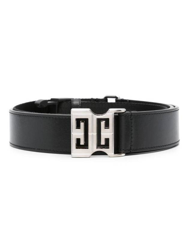 4G Logo Buckle Reversible Leather Belt Black - GIVENCHY - BALAAN 1