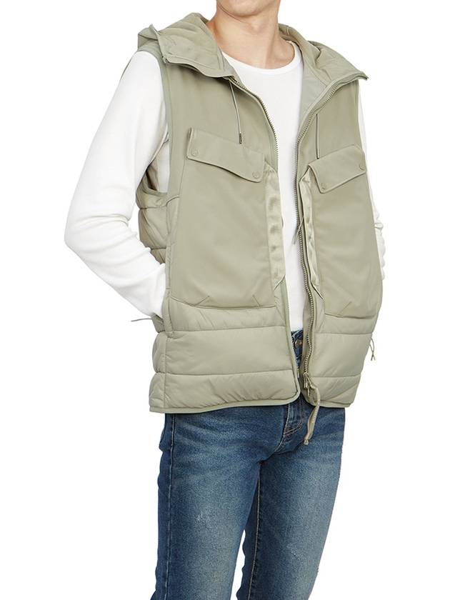 Shell R Mix Goggle Hooded Padded Vest Sage - CP COMPANY - BALAAN 7