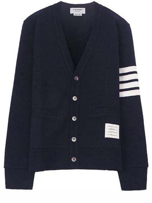 Classic V-Neck 4 Bar Stripe Cardigan Navy - THOM BROWNE - BALAAN