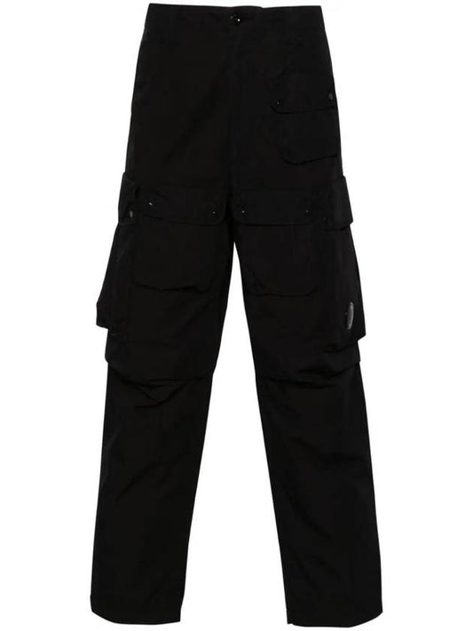 Rip-Stop Loose Utility Cargo Straight Pants Black - CP COMPANY - BALAAN 1