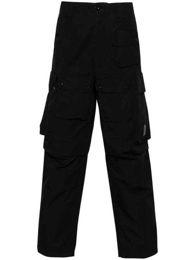 Rip-Stop Loose Utility Cargo Straight Pants Black - CP COMPANY - BALAAN 1