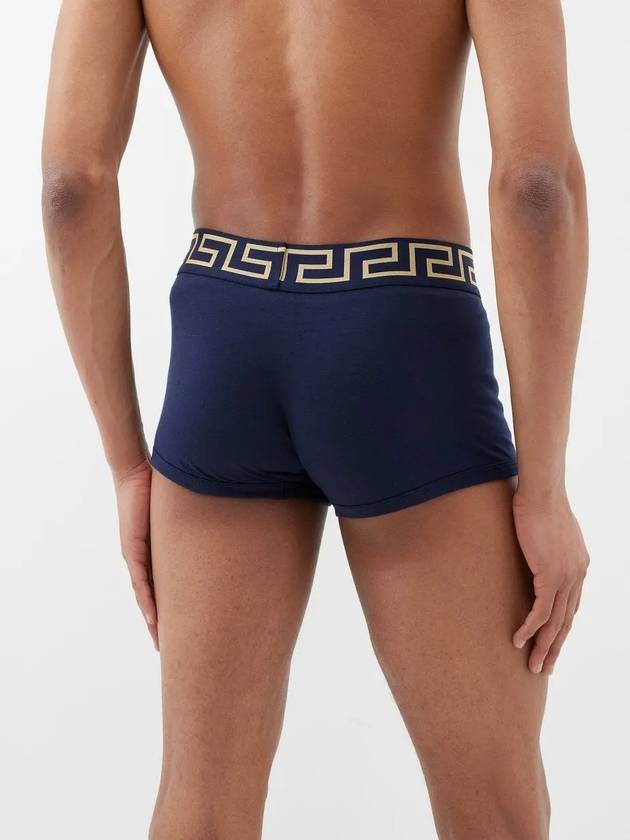 2 Pack Set Medusa Greca Logo Band Briefs Navy White - VERSACE - BALAAN 3